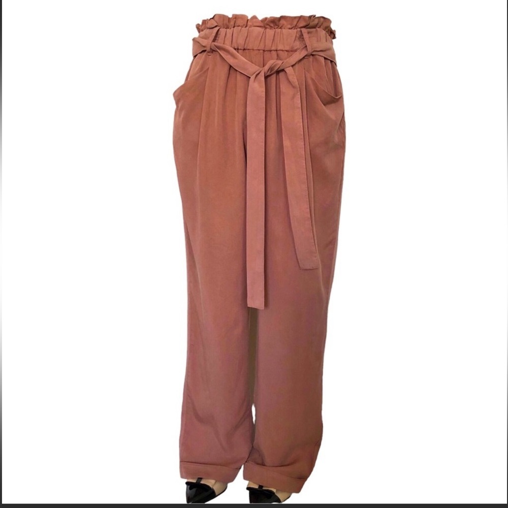 THREAD & SUPPLY Baggy Wide Leg Paper Bag Waist
Pull-On Pants Mocha Size Large